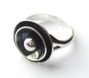 N E From moderist sterling silver ring. For sale in my Etsy shop: click on photo for details.