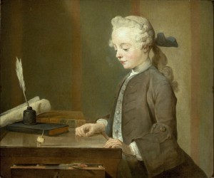 'Portrait of Auguste Gabriel Godefroy' by Jean-Baptiste-Siméon Chardin, 1741.