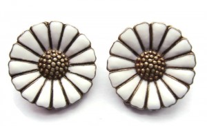 Aarre Krogh & Eftf daisy clip on earrings, for sale at Inglenookery.