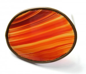 Victorian banded agate brooch.