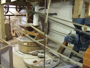 Machinery on the stone floor of the Mill.