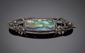 Mary Thew. Silver and abalone brooch. Sold at Bonhams.