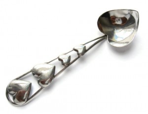 'H.V.J' 830 silver spoon, 1940s.