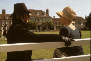 Alan Rickman and emma Thompson in Sense and Sensibility. Mompesson House in the background. I didn't see this scene being filmed.