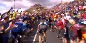 Approaching the top of Buttertubs. Photo: Le Tour de France.