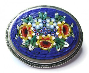 Italian micromosaic brooch.