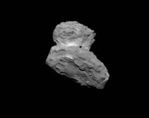 The comet imaged from Rosetta on 1 August 2014.