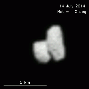 Rotating view of the comet captured by Rosetta on 14 July 2014.