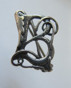 Suzanne's Ortak silver 'B', for sale in her Etsy shop.