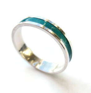 David Andersen teal enamel and sterling silver ring, for sale in my Etsy shop. Click on photo for details.