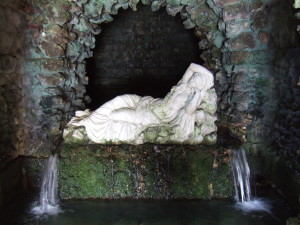 The sleeping nymph in the grotto.