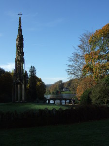 The Bristol Cross, the Palladian Bridge and over on the other side of the lake, the Pantheon.