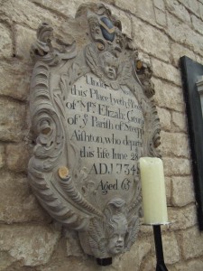 One of the many monuments on the walls to the great and the good of the area. This one commemorates 
