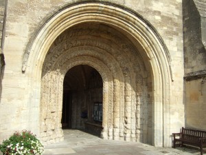 The Norman porch at Malmesbury Abbey.