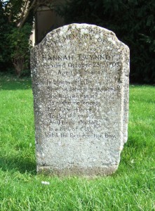 Hannah Twynnoy's gravestone.