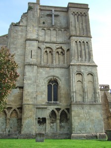 The west front of Malmesbury Abbey.