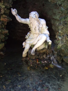 in his grotto.