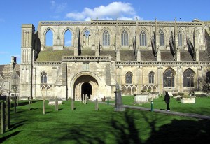 South front of the nave of Malmesbury Abbey. Photo by Adrian Pingstone.