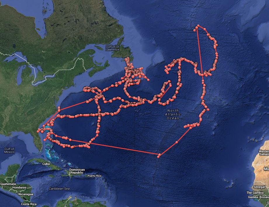 Lydia's track on ocearch.org.