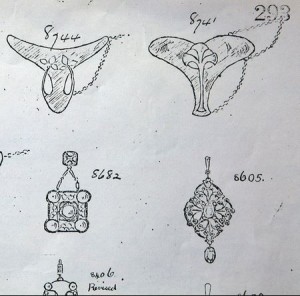 Some of Jessie M King's jewellery designs in the Liberty book.