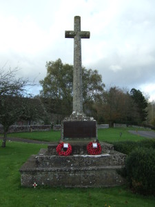 The war memorial in Dinton churchyard, Dinton, Wiltshire.