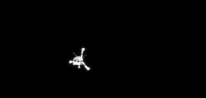 Philae soon after separation, photographed from Rosetta.