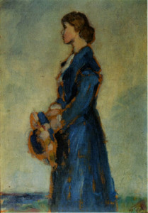 Jessie M King painted by her husband E A Taylor. Undated.