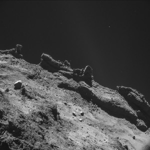 Jagged terrain on the comet. Not the landing spot!