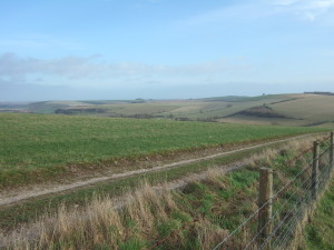 Lovely chalkdownland from Cold Kitchen Hill. The track is the Mid Wilts Way.