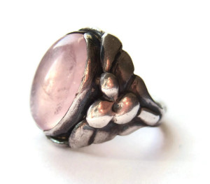 Skonvirke rose quartz and silver ring. For sale in my Etsy shop: 