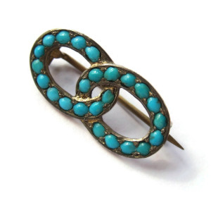 Edwardian Persian turquoise brooch. For sale in my Etsy shop: click on photo for details.