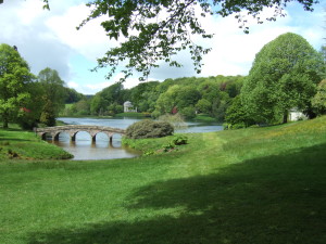 The Palladian Bridge and in the background, the Pantheon.