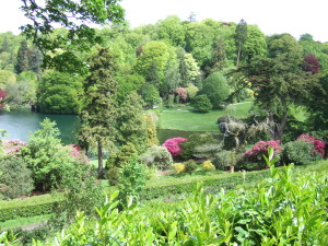 The view from the Temple of Apollo. The colours are so zingy at this time of year, and the rhododendrons and azaleas were looking amazing.