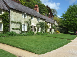 Cottages and the National Trust estate office at the village of Stourton, just outside the Stourhead landscape gardens.