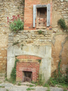 Fireplaces inside on of the cottages.