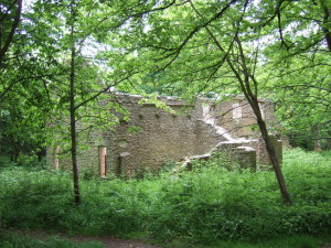 A picturesuw ruin now. Since the village's abandonment, trees have grown where would once have been beautifully-tended gardens.