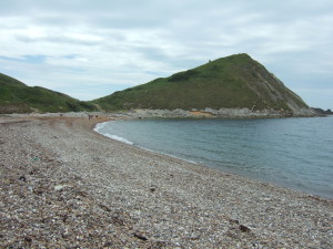 Bulbarrow Tout, and a party of kayakers who pulled up on the beach.