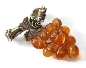 Baltic amber and sterling silver brooch, for sale in my Etsy shop. Click for details.