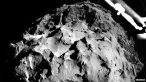 The surface of the comet photographed from Philae during its descent.