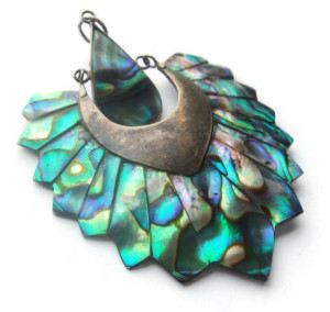 Abalone and sterling silver pendant. 