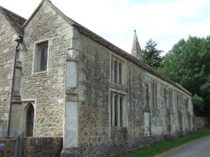 View from the road of the north side of the church.