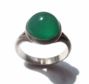 N E From green chalcedony ring. For sale in my Etsy shop: click on photo for details.