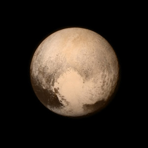 Pluto, photographed by the New Horizons probe on 13 July 2015.
