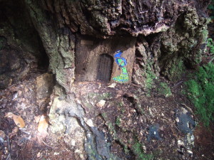 Peacock fairy door at the Larmer Tree Gardens.