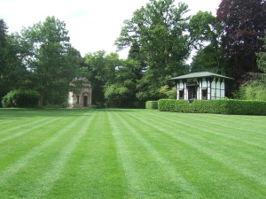 The Larmer Tree Gardens: the Temple on the left and the General's Room on the right.
