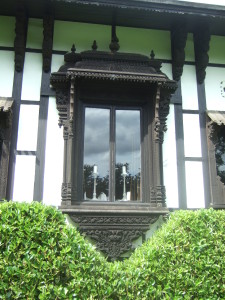 Detail of a window of the General's Room at the Larmer Tree Gardens.