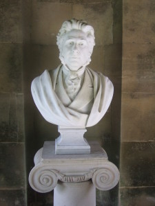 Bust of Augusts Pitt Rivers in the Temple at the Larmer Tree Gardens.