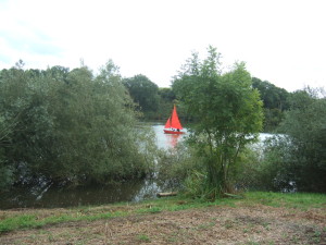 A Mirror dinghy on Sutton Bingham Reservoir.