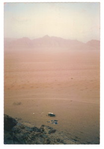 Camping out in wadi Rum, 1985.