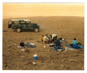 Waking up in Wadi Rum, 1985.